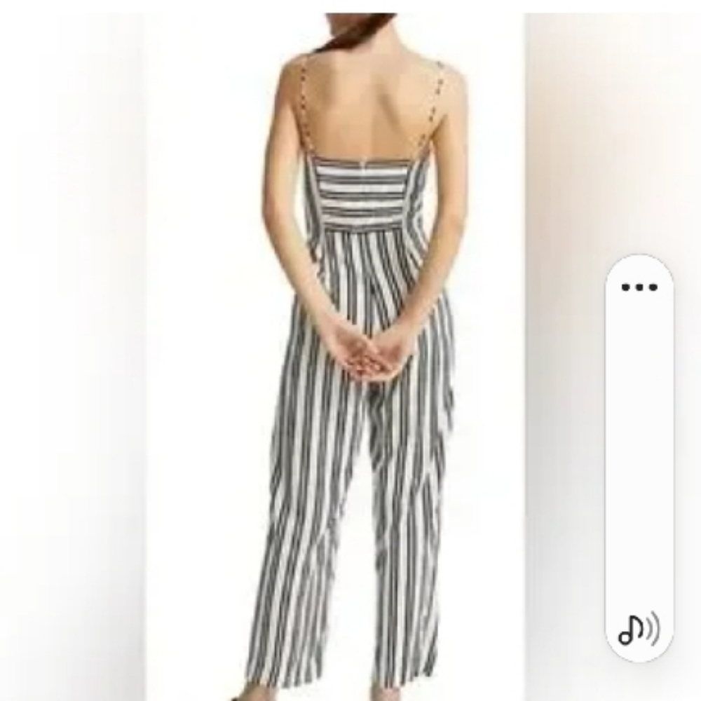 Club Monaco Black and White Striped Jumpsuit Size 10 and Size 6 - Picture 2 of 16